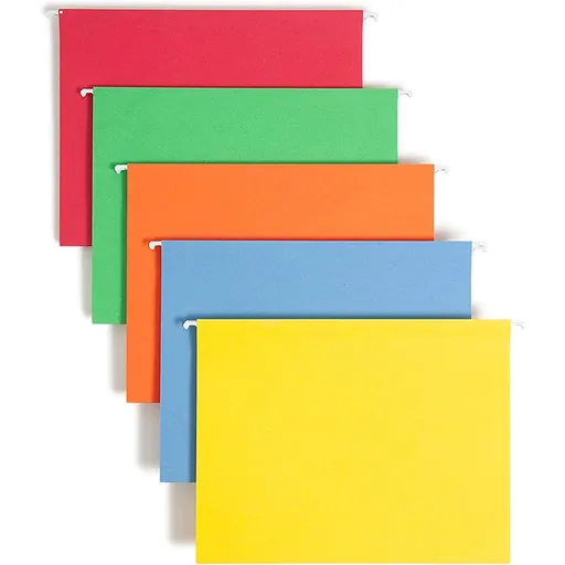 Hanging File Folders, Letter Size with 1/5-Cut Adjustable Tabs, 5 Colors - File Folder Organizer for Filing Cabinet Office Home, Designed for Bulky Files, Medical Charts(Yellow) Yellow