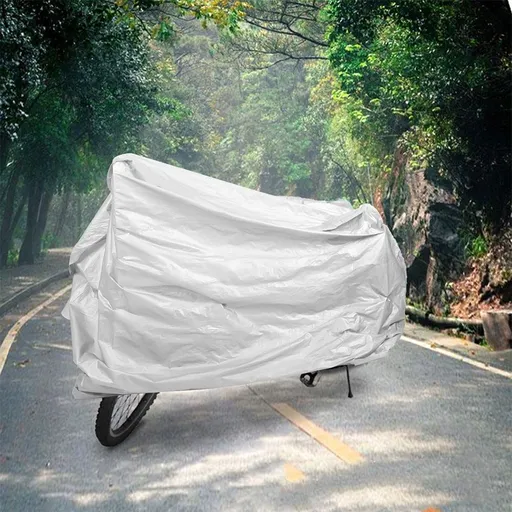2-Pack White Motorcycle Rain Covers, Lightweight Bike Covers for Outdoor All-Weather