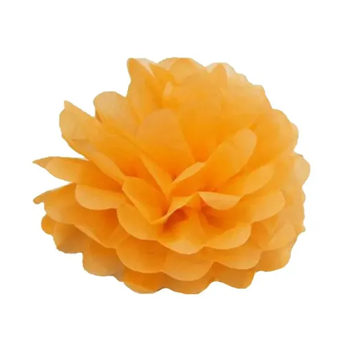 Decorative Paper Flower Balls 10pcs Party Hanging Pom Pom Wedding Event Decor - Orange