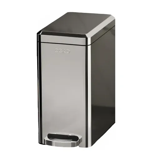 Kitchen Trash Can 9L Household Pedal Bin with Lid Large Capacity Waste Bucket - Stainless Steel