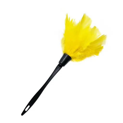 Feather Dusters-Turkey Feather Dusters Cleaning for Car Blinds Kitchen Keyboard Office,Reusable (Yellow)
