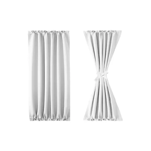 French Door Curtains – Rod Pocket Thermal Blackout Curtain for Doors with Glass Window, Kitchen and Patio Doors for Privacy
