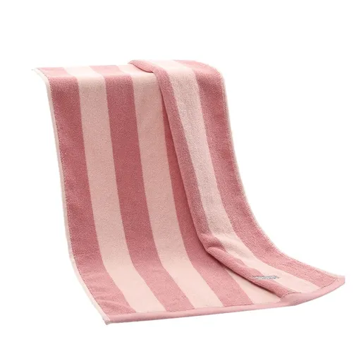 Premium Soft & Thick Absorbent Bath Towel | 35.43x15.75 Inch Large Striped Towel | Gym, Pool, Yoga, Hotel & Shower Use | Gray/Red/Green Options | Double Hem for Durability