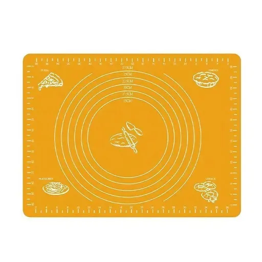 Orange Reusable Non-Stick Silicone Rolling Dough Mat Cake Pastry Baking Fondant Sheet - 40*30cm