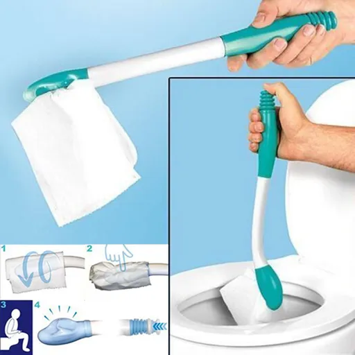 Butt Wiper Tool, Long Reachs Comfortable Wipe Toilet Aid, Wipe Assist for Toileting for Pregnant Woman, Obese, Elderly, Disability Green