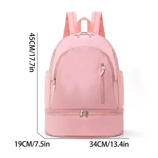Travel Backpack with Independent Shoe Compartment, Large-Capacity Partition Storage, Thickened Shoulder Straps for Pressure Relief, Stylish & Durable, Ideal for Short Trips and Long Journeys(pink)