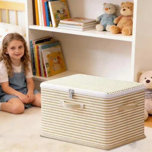 Fabric Lockable Storage Box with Drawers for Clothing Blanket and Toy Organizer Foldable Combination Storage Bin for Closet Wardrobe - Moving Bags Travel Dorm Room Organizer Large Capacity Reusable