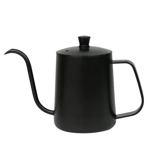 Gooseneck Pour Over Coffee Kettle 12 oz （350ml）Stainless Steel Hand Drip Long Narrow Spout for Stove Top, black