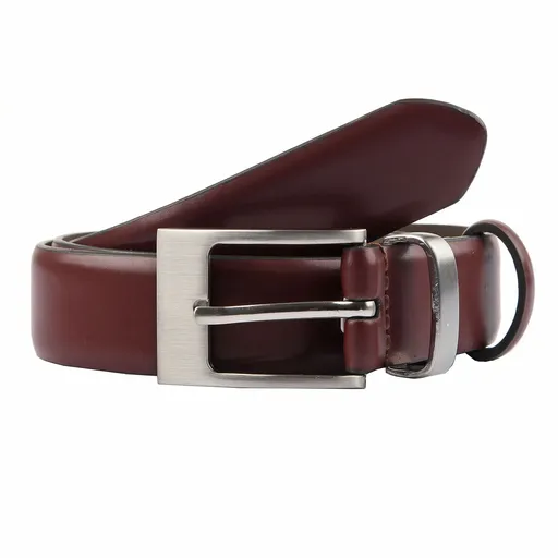 Leather Dress Belt Double Keeper 2.8cm Chestnut