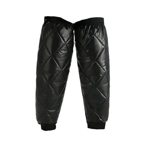 Cycling Leg Warmers Thermal Zipper Knee Sleeves Winter Waterproof 2pcs (Black)