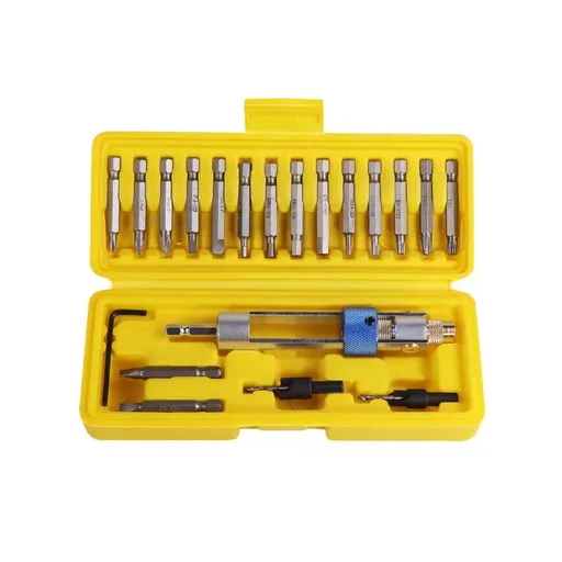 20Pcs/set Half Time Drill Driver Swivel Multi Screwdriver Bit Sets 16 Different Kinds Head with Countersink Bits Allen Wrench