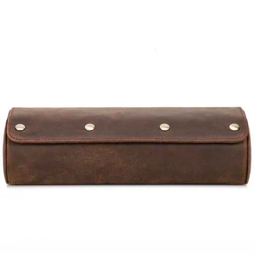 3 Watch Travel Case- Classic Leather Watch Case With Perfect Texture.Portable Watch Roll Or Organizer For Storage And Display. Luxury Gifts For Men, All Handmade by Artisans.