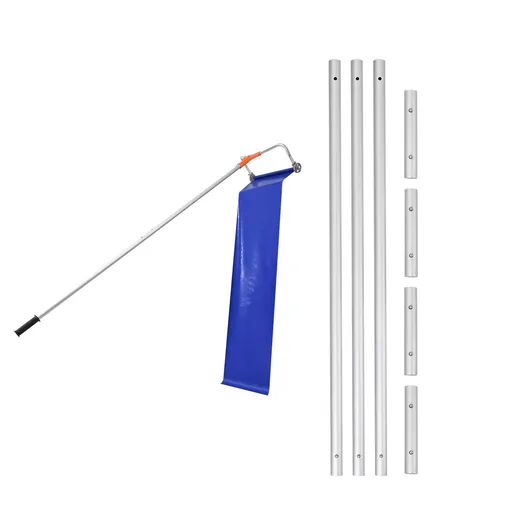 Snow Roof Rake, 27cm Aluminum Blade, 1.25-5.24 m Adjustable Roof Snow Scraper with Wheels & Slide, Lightweight Snows Removal Tool for House Rooftop Leaves Debris Clearing