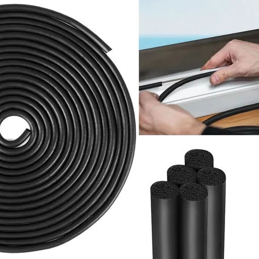 Artrylin Backer Rod Foam Rubber 1/4" Diameter x 50ft Length Caulk Saver Sealing Household Doors, Windows, Cabinets Weather Stripping Seal for Concrete Filling Joints and Gaps (Black)