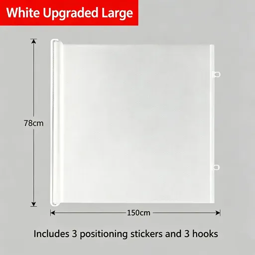 Retractable Pet Safety Barrier, Extra‑Large White 78*150cm, Cat Escape Prevention Partition Gate, Indoor Isolation Fence, Christmas & Halloween Household Pet Gear, Nice Holiday Gift