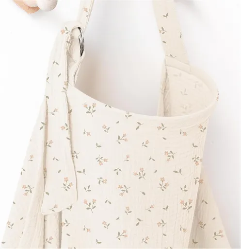 Muslin Nursing Covers for Breastfeeding, Privacy Breast Feeding Cover with Arch Neckline, 100% Cotton Nursing Apron