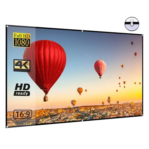 72-inch Portable HD Projector Screen 16:9 Projection Screen Foldable Wall Mounted For Outdoor Movies Home Theater Office