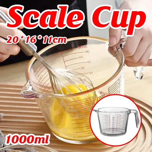Glass Measuring Cup Large Capacity Thickened Heat Resistant Kitchen Baking Tool