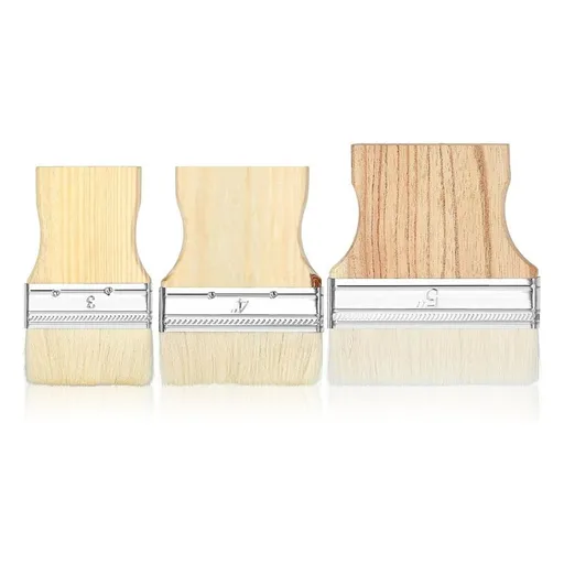 3 Pcs Flat Paddle Paint Brush Set,Wide Large 3/4/5 Inch for Oil and Acrylic Paints New