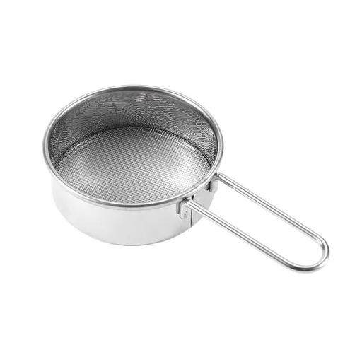 2 pack Stainless Steel Strainer with Long Handle, Flour Sieve Mini Small Flour Sifter Drainer for Baking, Powder, Sugar and Coffee Pastas Tea Strainer - Diameter 2.5 Inch