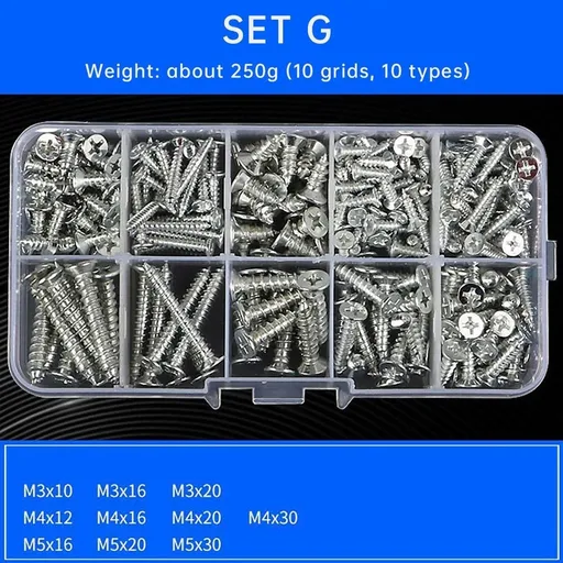 Household Self-tapping Screw Nut Gasket Box Set Multi-purpose Screw Assortment - G