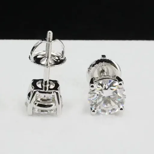 Hip Hop Earrings Men'S Earrings Large Cubic Zirconia Earrings S925 Silver - Gold - Size 1