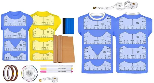 T-Shirt Alignment Ruler Tool with Center Guide for Heat Press and Screen Printing, T-Shirt Alignment Tool for Vinyl Alignment and Shirt Centering
