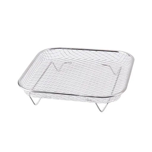 Silver 3-Pack Stackable Air fryer Racks - Food Grade Stainless Steel Multi-Layer Dehydrator & Crisper Tray Accessory