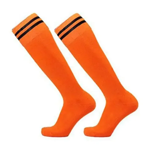 Mens Womens Sports Breathable Tube Long High Socks Knee Warm Casual Footy Soccer - Orange
