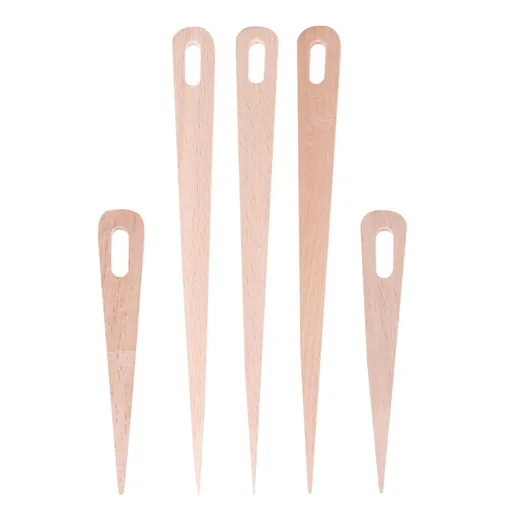 5pcs Wood Knitting Fork Needle Beige for Weaving Shaping Needle Craft Making Tools
