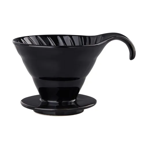 Pour Over Coffee Maker, Single Cup Coffee Dripper, Manual Porcelain Slow Brewing Accessories for Travel, Camping, Office, Home, Cafe, Coffee Gifts (Black)