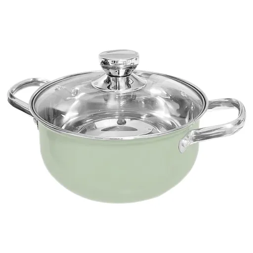 Green Stainless Steel Saucepan for Stew Soup and Hot Pot Cooking