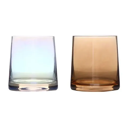 2PCS Hotel Household Glass Toothwash Cups Set Simple Gargle Toothwash Cup - Soot-multicolour