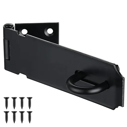 Heavy Duty Door Hasp Latch 5" Extra Thick Steel Safety Gate Door Lock Padlock Clasp Hasp Lock Latch for Fence Gate Barn