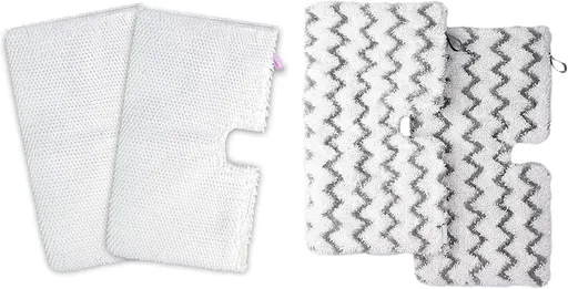 2 Pack + 2 Pack Replacement Microiber Mop Pad or Shark Steam Pocket Mops S3500 Series S3501 S3601 S3550 S3901 S3801 SE450 S3801CO S3601D (2 Sot mop pad+2 scrubby mop pad)