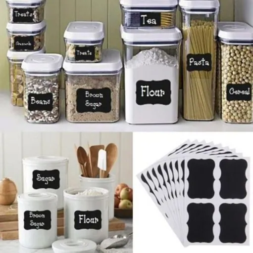 36-pack Black Chalkboard Labels, 3.5 x 2 inches