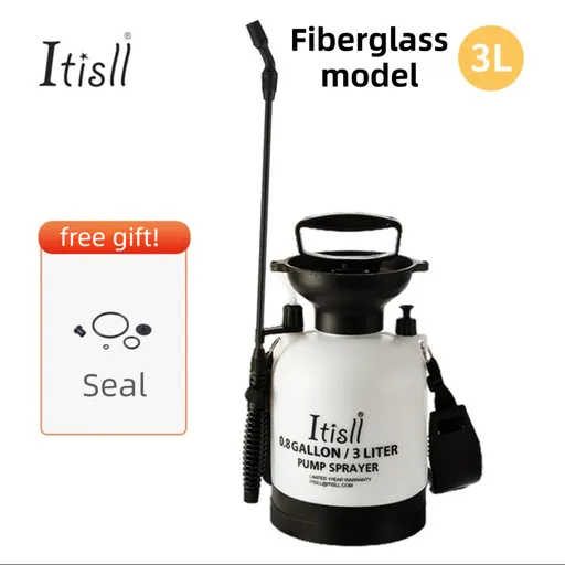 3L Professional Shoulder-Strap Pressure Sprayer with Fiberglass Wand - Multi-Purpose Manual Pump Mister for Garden & Car Wash