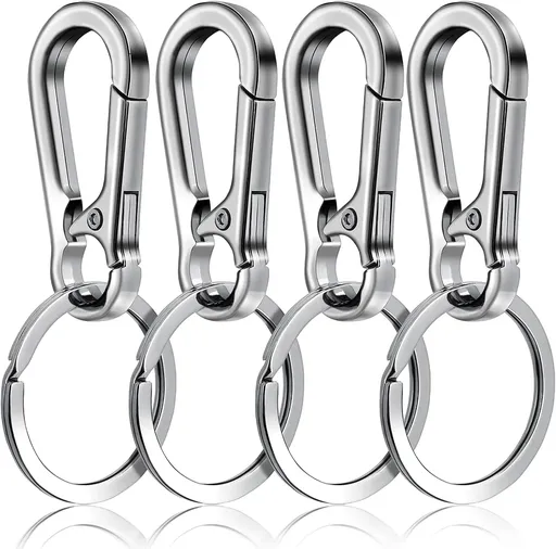Pet ID Tag Clips Heavy Duty Stainless Steel Quick Clip Design 4 Piece Silver