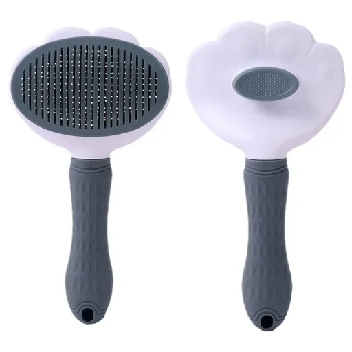 Cat Comb Pet Grooming Needle Brush TPR Material Gray-cat claw style (opp)