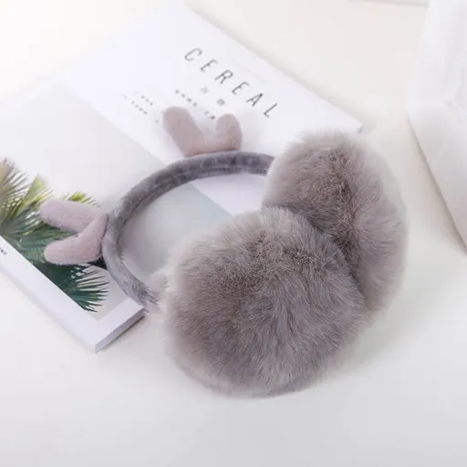 Ear Cover Fashion Stretchable Earmuffs Ear Muffs for Winter Cute Reindeer Antlers Earmuffs Warm Faux Fur Ear Warmers（2pcs）