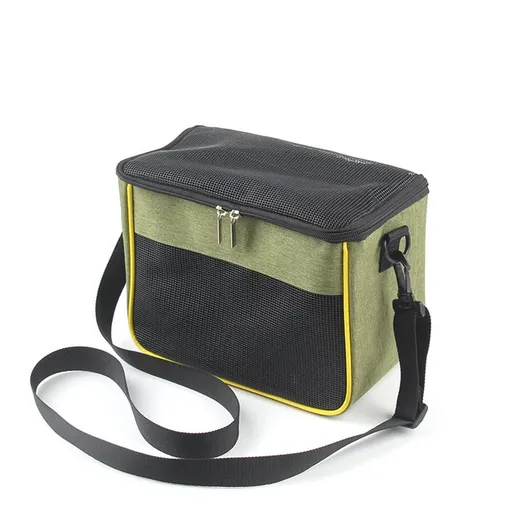 Compact Pet Carrier Sling Bag for Small Animals – Breathable Oxford Mesh Travel Tote with Adjustable Shoulder Strap, Ideal for Hamsters, Squirrels, Hedgehogs, Chinchillas, Rabbits and Kittens on Outdoor Adventures (S, Green)