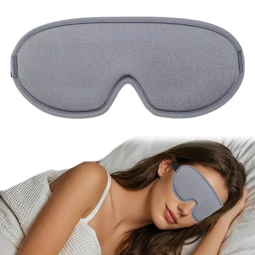 Upgrade Sleep Mask for Women Men, 3D Contoured Blackout Eye Mask for Sleeping, Soft Breathable Adjustable Strap Sleep Eye Cover for Travel, Nap, and Shift Work (Gray)