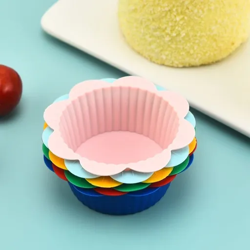 24Pcs Reusable Silicone Muffin Baking Liners Assorted Colors for Home Use
