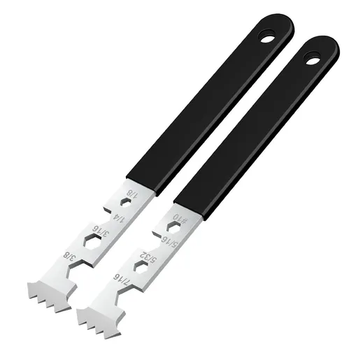 2-in-1 Paver Removal Tool with Hex Wrench, 2 Pcs Set Paver Puller Tool with Double Joint Scraper, Micro-Tooth Groove & Non-Slip Handle for Removing Pavers, Bricks, Blocks & Tightening Hex Nuts