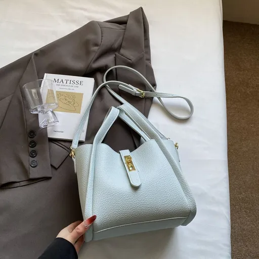 Blue Women Retro Bucket Crossbody Bag | Christmas Fresh Fashion Gift | Niche High‑Grade Handheld Basket Style Shoulder Purse
