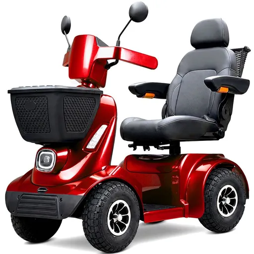 EQUIPMED ComfortCruise Large Mobility Scooter, 15km/h Top Speed, Up to 45km Range, Strong Climbing, 180kg Capacity, Red