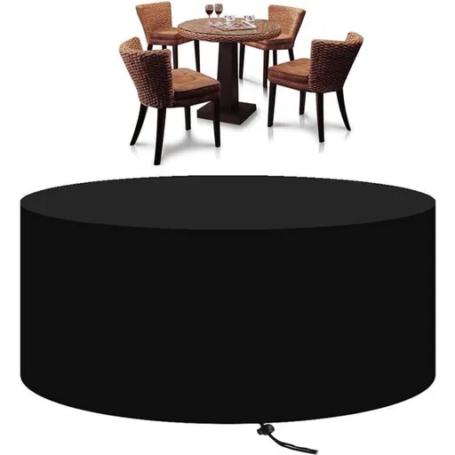 Round Garden Furniture Cover, Heavy Duty 210D Oxford Protective Cover, 128 x 71 cm