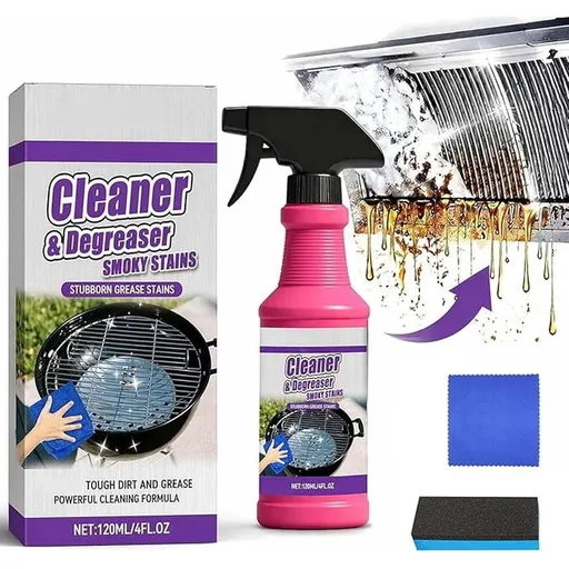 Upgrade Fast Acting Heavy Duty Grill Degreaser Spray Set Multi Grill Cleaner Fast Clean Outdoor Solution for Grills Smoker BBQ Grates Oven Effortless Removes Grease Degreaser Smoky Stain