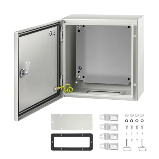NEMA Steel Enclosure, 12 x 12 x 6''steel electrical box electrical enclosur NEMA 4X Steel Electrical Box, IP66 Waterproof & Dustproof, Outdoor/Indoor Electrical Junction Box, with Mounting Plat