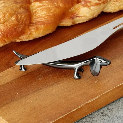 4 Pieces Chopsticks Holder Sliver Chopstick Rest Pillow Zinc Alloy Chopstick Rack Stand for Spoon Fork Knife Tableware Brush